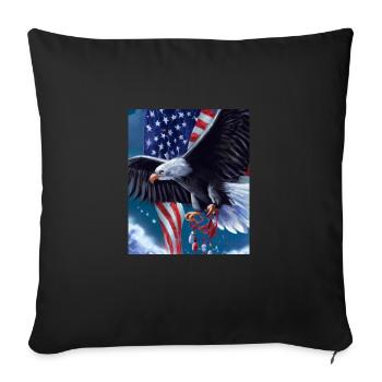 Pygargue à queue blanche de Noël américain avec - Housse de coussin décorative 45 x 45 cm - noir - Devant