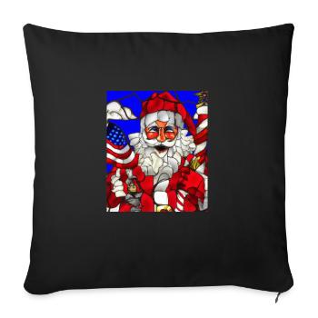 American Christmas Santa Claus - Sofa pillowcase 17,3'' x 17,3'' (45 x 45 cm) - black - Front