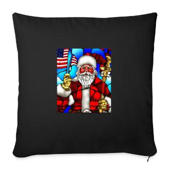 Amerikanisches Weihnachten Weihnachtsmann - Sofakissenbezug 45 x 45 cm - Schwarz - Vorne