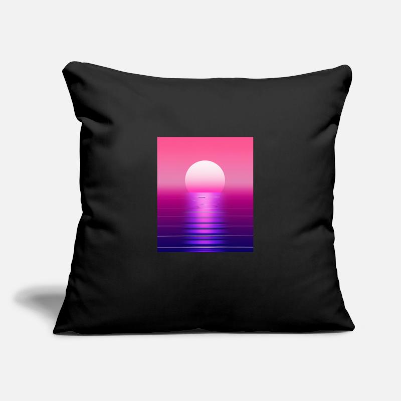 Vaporwave Sun Synthwave Sunset Housse de coussin décorative 45 x 45 cm