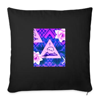 Synthwave Sun Hawaii Vaporwave Aesthetic - Sofa pillowcase 17,3'' x 17,3'' (45 x 45 cm) - black - Front