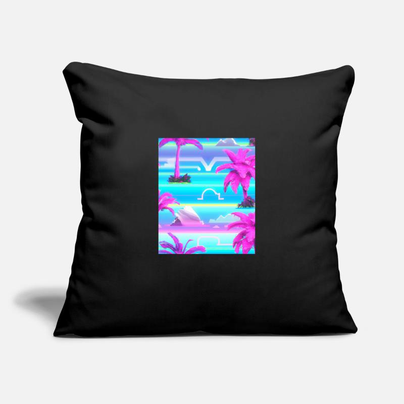 Synthwave Sun Hawaii Vaporwave Esthétique Housse de coussin décorative 45 x 45 cm