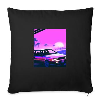 Vaporwave Esthétique Synthwave Car - Housse de coussin décorative 45 x 45 cm - noir - Devant