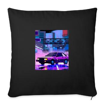 Vaporwave Esthétique Synthwave Car - Housse de coussin décorative 45 x 45 cm - noir - Devant