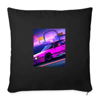 Vaporwave Esthétique Synthwave Car - Housse de coussin décorative 45 x 45 cm - noir - Devant