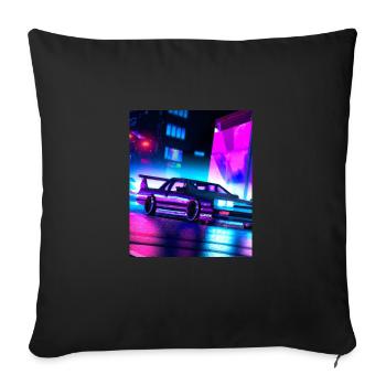Vaporwave Esthétique Synthwave Car - Housse de coussin décorative 45 x 45 cm - noir - Devant