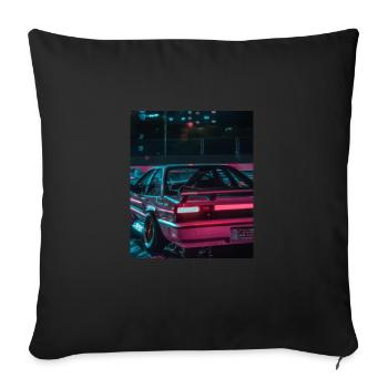 Vaporwave Esthétique Synthwave Car - Housse de coussin décorative 45 x 45 cm - noir - Devant