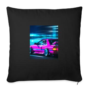 Vaporwave Esthétique Synthwave Car - Housse de coussin décorative 45 x 45 cm - noir - Devant