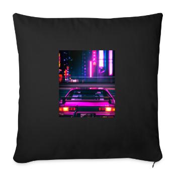 Vaporwave Esthétique Synthwave Car - Housse de coussin décorative 45 x 45 cm - noir - Devant