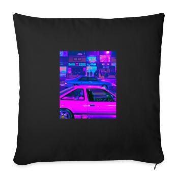 Vaporwave Esthétique Synthwave Car - Housse de coussin décorative 45 x 45 cm - noir - Devant