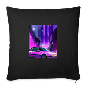 Vaporwave Esthétique Synthwave City - Housse de coussin décorative 45 x 45 cm - noir - Devant