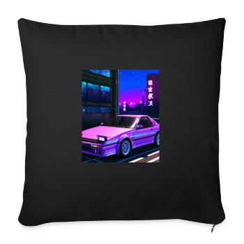 Vaporwave Esthétique Synthwave Car - Housse de coussin décorative 45 x 45 cm - noir - Devant