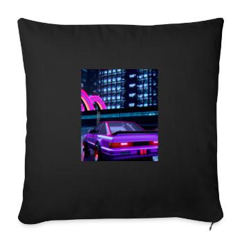 Vaporwave Esthétique Synthwave Car - Housse de coussin décorative 45 x 45 cm - noir - Devant