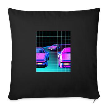 Vaporwave Esthétique Synthwave Car - Housse de coussin décorative 45 x 45 cm - noir - Devant