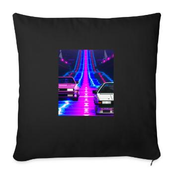Vaporwave Esthétique Synthwave Car - Housse de coussin décorative 45 x 45 cm - noir - Devant