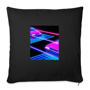Vaporwave Esthétique Synthwave Car - Housse de coussin décorative 45 x 45 cm - noir - Devant