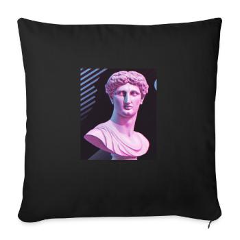 Vaporwave Statue Buste romain - Housse de coussin décorative 45 x 45 cm - noir - Devant