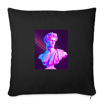 Vaporwave Statue Buste romain - Housse de coussin décorative 45 x 45 cm - noir - Devant