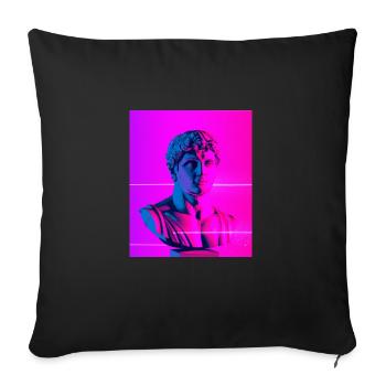 Vaporwave Statue Buste romain - Housse de coussin décorative 45 x 45 cm - noir - Devant