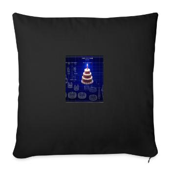 Cake Blueprint Pastry Chef Cake Baking - Sofa pillowcase 17,3'' x 17,3'' (45 x 45 cm) - black - Front