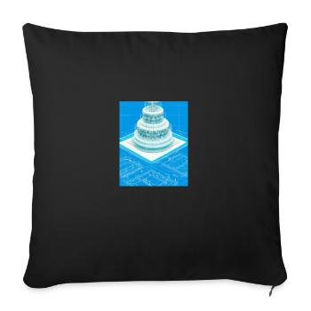 Cake Blueprint Chef pâtissier Cake Baking - Housse de coussin décorative 45 x 45 cm - noir - Devant