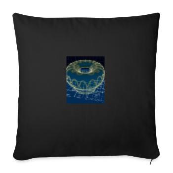Donut Blueprint Chef Pâtissier Gâteau Cuisson - Housse de coussin décorative 45 x 45 cm - noir - Devant