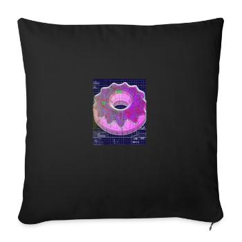 Donut Blueprint Chef Pâtissier Gâteau Cuisson - Housse de coussin décorative 45 x 45 cm - noir - Devant