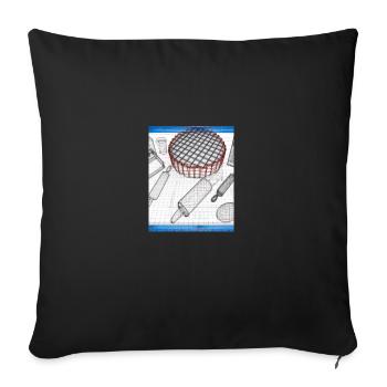 Baking Accessories Pies Blueprint Pastry Chef Cake - Sofa pillowcase 17,3'' x 17,3'' (45 x 45 cm) - black - Front