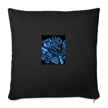 Accessoires de cuisson Tartes Blueprint Chef Pâtissier Gâteau - Housse de coussin décorative 45 x 45 cm - noir - Devant