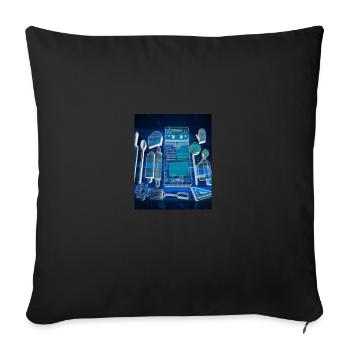 Accessoires de cuisson Tartes Blueprint Chef Pâtissier Gâteau - Housse de coussin décorative 45 x 45 cm - noir - Devant