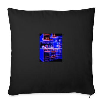 Cuisine Rétro Vintage Blueprint Cook Cooking Cook - Housse de coussin décorative 45 x 45 cm - noir - Devant