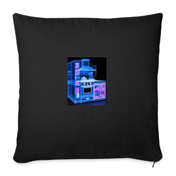 Cuisine Rétro Vintage Blueprint Cook Cooking Cook - Housse de coussin décorative 45 x 45 cm - noir - Devant