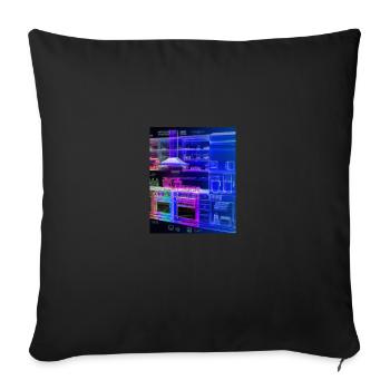 Cuisine Rétro Vintage Blueprint Cook Cooking Cook - Housse de coussin décorative 45 x 45 cm - noir - Devant