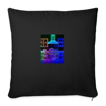 Cuisine Rétro Vintage Blueprint Cook Cooking Cook - Housse de coussin décorative 45 x 45 cm - noir - Devant