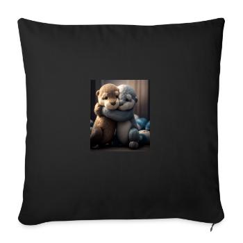 Anniversary Otter Sweet Huggable Otter - Sofa pillowcase 17,3'' x 17,3'' (45 x 45 cm) - black - Front