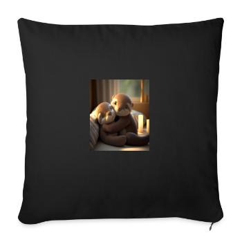 Anniversary Otter Sweet Huggable Otter - Sofa pillowcase 17,3'' x 17,3'' (45 x 45 cm) - black - Front