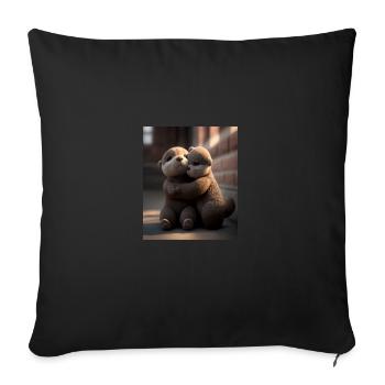 Anniversary Otter Sweet Huggable Otter - Sofa pillowcase 17,3'' x 17,3'' (45 x 45 cm) - black - Front