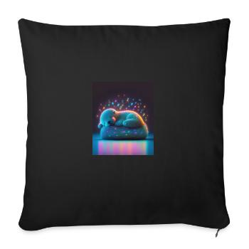 Otter Pet Owners Funny Sleepyhead Otter - Sofa pillowcase 17,3'' x 17,3'' (45 x 45 cm) - black - Front