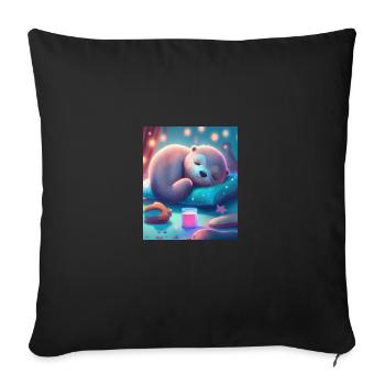 Otter Pet Owners Funny Sleepyhead Otter - Sofa pillowcase 17,3'' x 17,3'' (45 x 45 cm) - black - Front