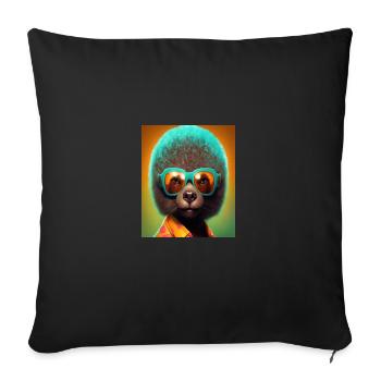 African Otter Pride Pop Art Black Afro Otter - Sofa pillowcase 17,3'' x 17,3'' (45 x 45 cm) - black - Front