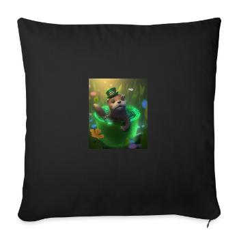 Kawaii Otter Pet Lucky Sea Otter - Housse de coussin décorative 45 x 45 cm - noir - Devant