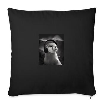 Musician Animal Pet Owners Otter Music Lover - Sofa pillowcase 17,3'' x 17,3'' (45 x 45 cm) - black - Front