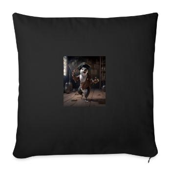 Cute Sea Otter Pet Dabbing Pirate Otter - Sofa pillowcase 17,3'' x 17,3'' (45 x 45 cm) - black - Front