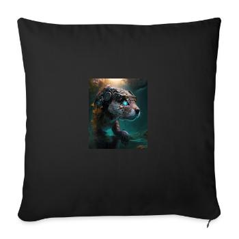 Science Fiction Evolved Animal Robot Otter - Sofa pillowcase 17,3'' x 17,3'' (45 x 45 cm) - black - Front