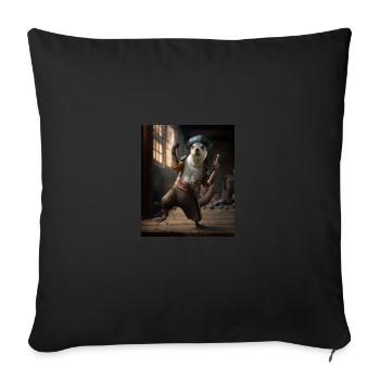 Cute Sea Otter Pet Dabbing Pirate Otter - Sofa pillowcase 17,3'' x 17,3'' (45 x 45 cm) - black - Front