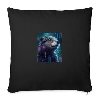 Science Fiction Evolved Animal Robot Otter - Sofa pillowcase 17,3'' x 17,3'' (45 x 45 cm) - black - Front