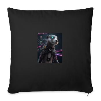 Science Fiction Evolved Animal Robot Otter - Sofa pillowcase 17,3'' x 17,3'' (45 x 45 cm) - black - Front