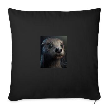 Creepy Otter Creature Spooky Zombie Otter - Sofa pillowcase 17,3'' x 17,3'' (45 x 45 cm) - black - Front