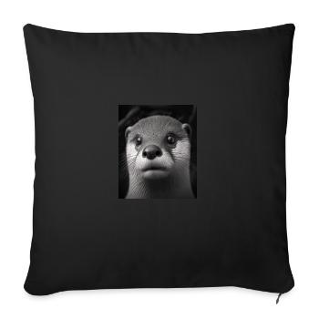 Fashionable Otter Design Cool Sea Otter With Blue - Sofa pillowcase 17,3'' x 17,3'' (45 x 45 cm) - black - Front
