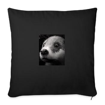 Fashionable Otter Design Cool Sea Otter With Blue - Sofa pillowcase 17,3'' x 17,3'' (45 x 45 cm) - black - Front